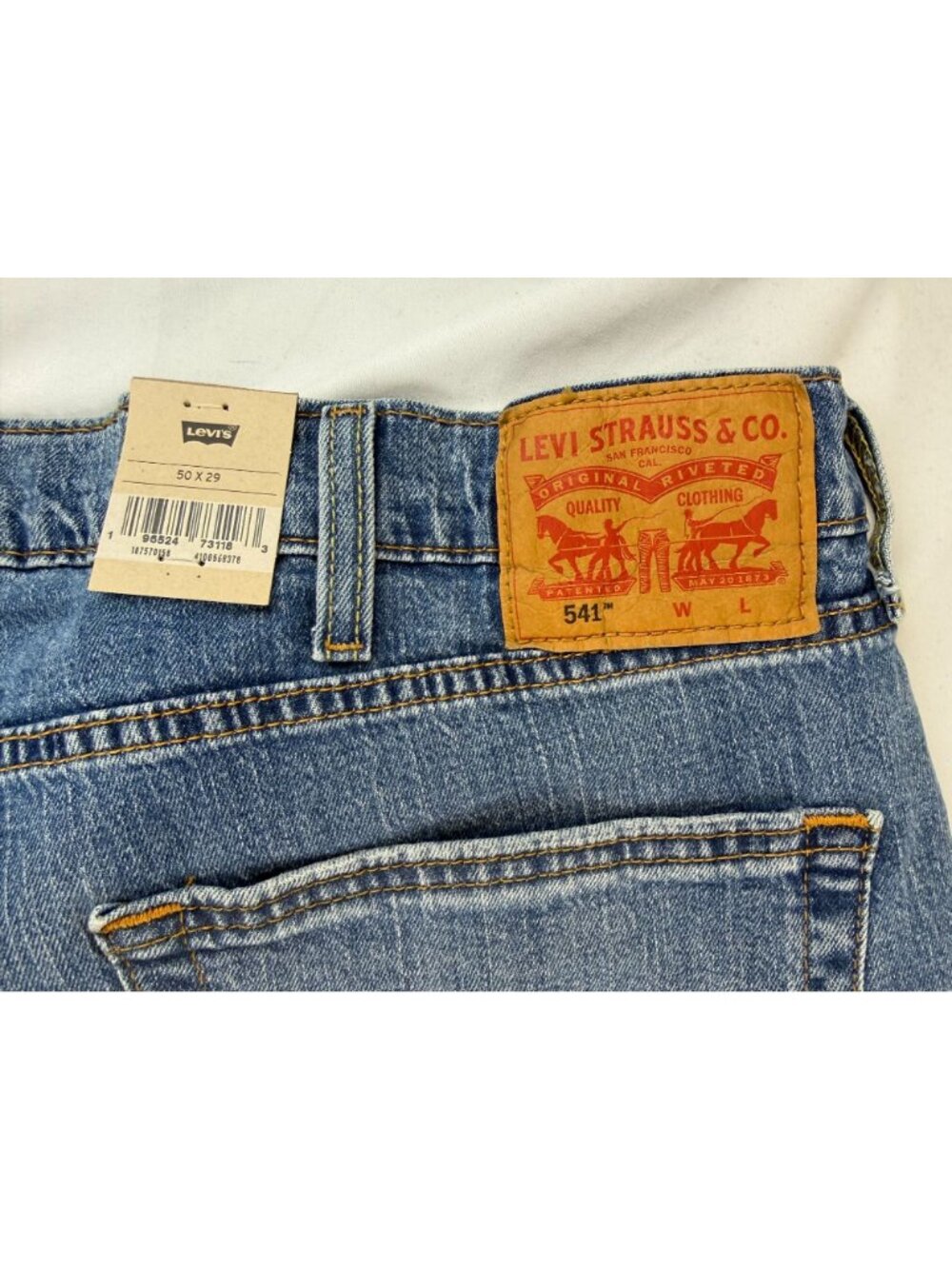 NWT Levis 541 Athletic Taper Blue Jeans Men’s size 50x29 Stretch Light Wash - Picture 10 of 14